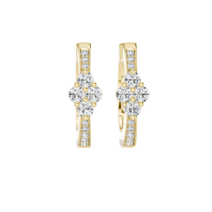 0.39 CT Lab Diamond Earrings | VVS-VS-EF Clarity CVD Diamond | 18KT, 14KT, 10KT Gold & 925 Silver | Rose, Yellow, White Gold | Luxury Fine Jewelry