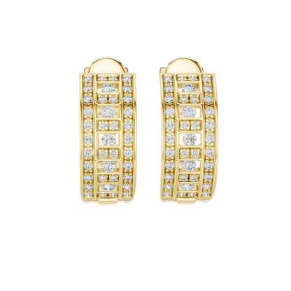 0.608 CT Lab Diamond Earring | Round Brilliant Cut VVS–VS EF CVD | 18KT, 14KT, 10KT Gold & 925 Silver with Moissanite | Rose, Yellow, White Gold