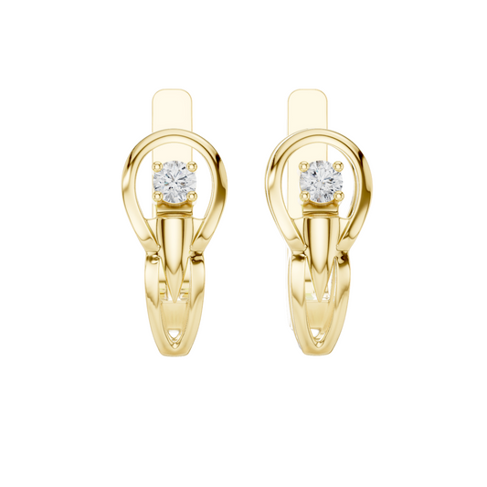 0.18 CT Lab Diamond Earrings | VVS-VS EF CVD Diamonds | 18KT, 14KT, 10KT Gold & 925 Silver | Rose, Yellow, White Gold | Luxury Fine Jewelry