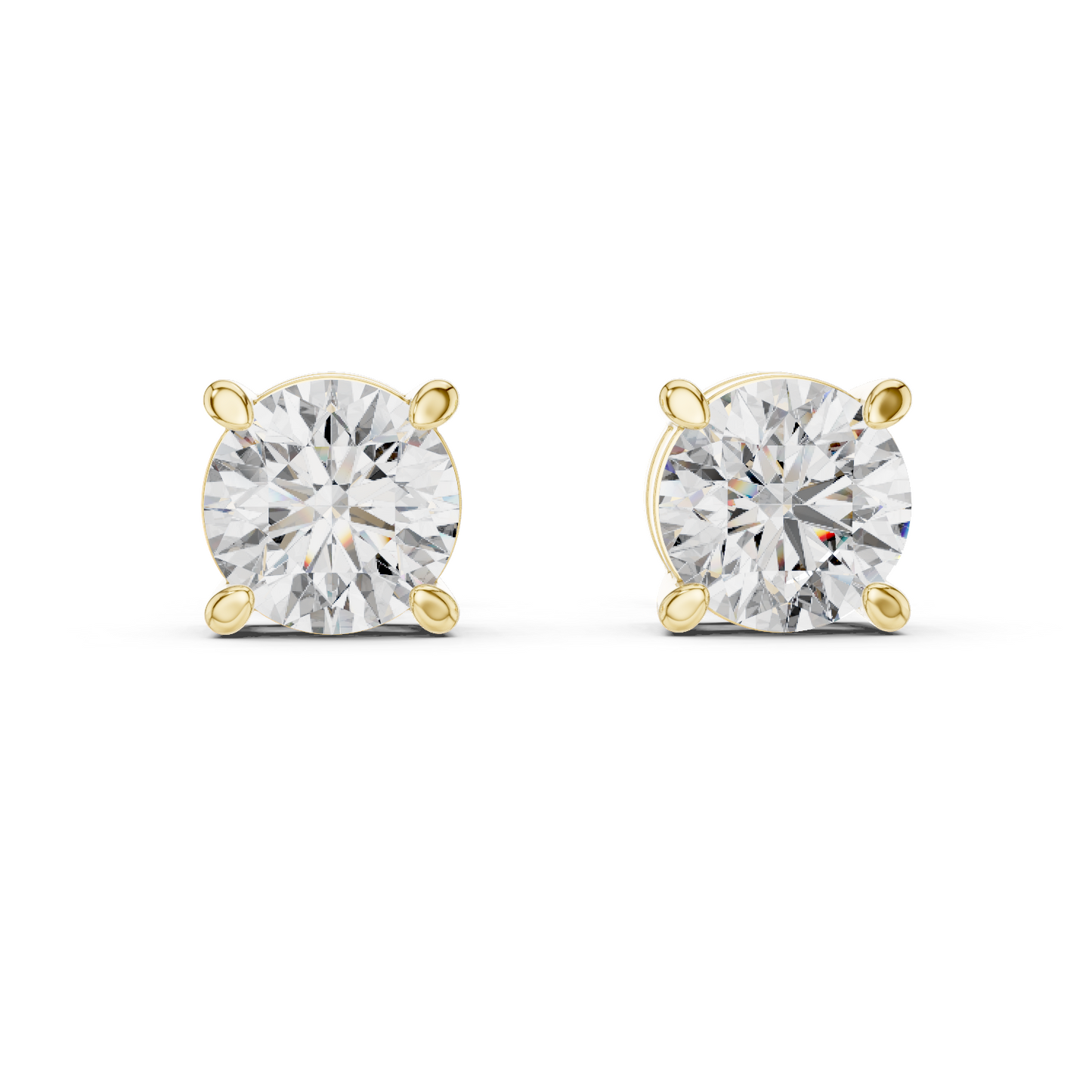 2.5 CT Lab-Grown VVS-VS EF CVD Diamond Stud Earrings | 18KT, 14KT, 10KT Gold & 925 Silver | Moissanite, Rose, Yellow, White Gold Options