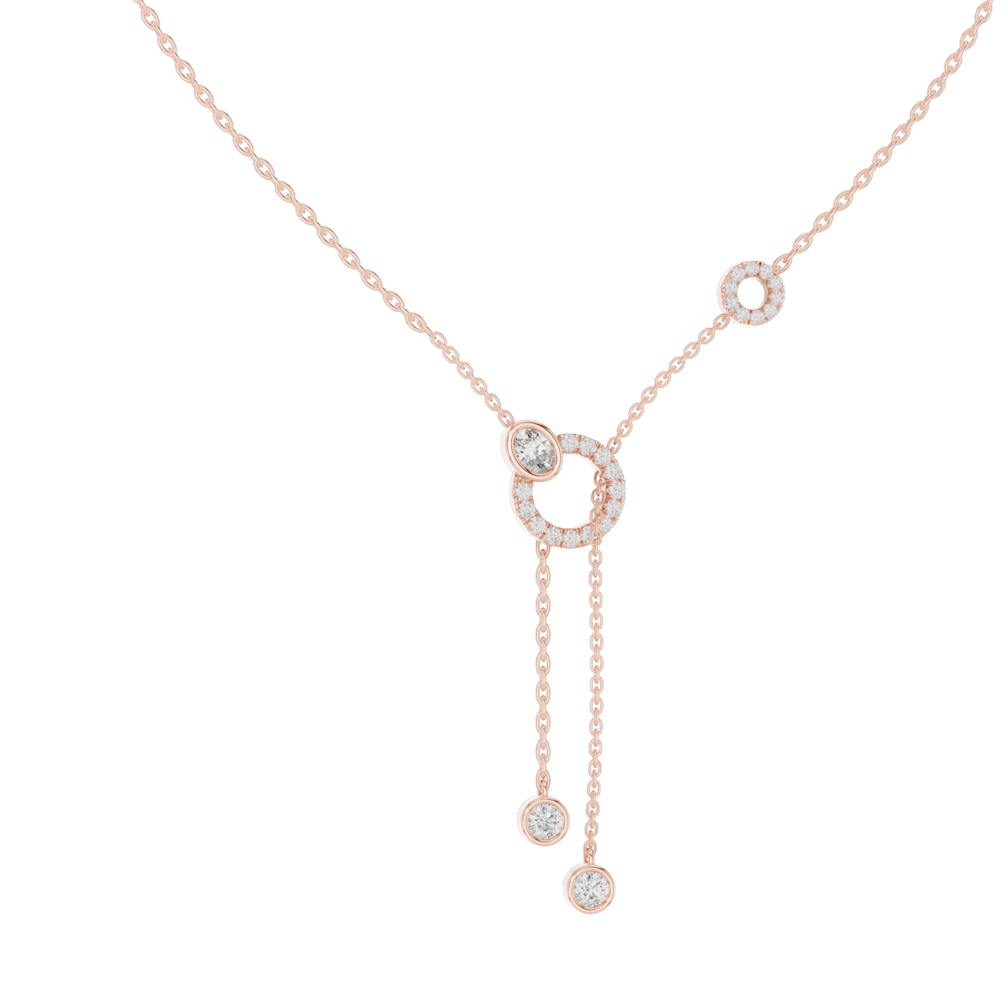 0.463 CT Lab-Created Diamond Y-Necklace | 18KT, 14KT Gold & 925 Silver | Rose, Yellow, White Gold | Luxury Fine Jewelry Pendant