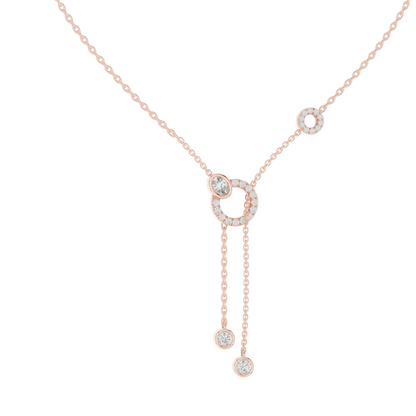 0.463 CT Lab-Created Diamond Y-Necklace | 18KT, 14KT Gold & 925 Silver | Rose, Yellow, White Gold | Luxury Fine Jewelry Pendant