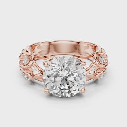 3.58 CT Round Cut Lab Diamond Ladies Ring | VVS-VS EF CVD | 18KT, 14KT, 10KT Gold & 925 Silver | Rose, Yellow, White Gold & Moissanite Options
