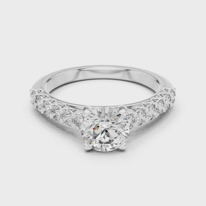 1.54 CT Round Lab Diamond Ring for Women | VVS-VS EF CVD | 18KT, 14KT, 10KT Gold & 925 Silver | Rose, Yellow, White Gold & Moissanite Options