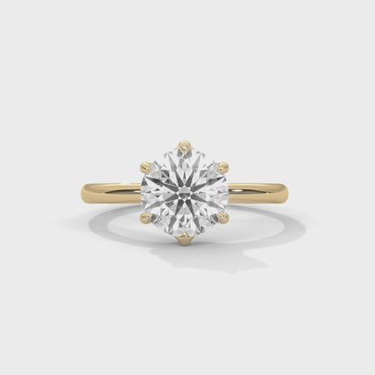 1ct Lab Diamond Solitaire Ring | Classic 6-Prong Engagement Ring in 14k 18k 10k Gold or 925 Silver | Oval Cut Proposal Ring