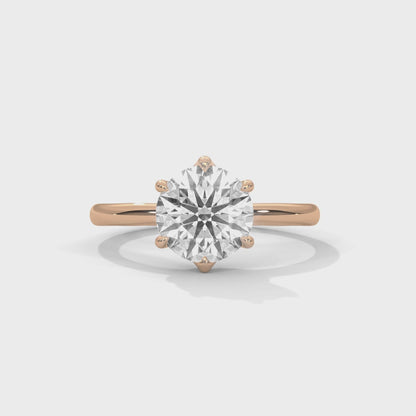 1ct Lab Diamond Solitaire Ring | Classic 6-Prong Engagement Ring in 14k 18k 10k Gold or 925 Silver | Oval Cut Proposal Ring