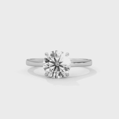 Elegant 2ct Lab Diamond Solitaire Engagement Ring | 14K Yellow, Rose & White Gold | Minimalist Round Cut Proposal Ring | Custom Gold Jewelry