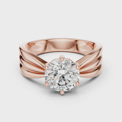 1.25 CT Round Lab Diamond Engagement Ring | VVS-VS EF Clarity | 18KT Gold & Silver Options | Ethical Lab Diamond & Moissanite Ring
