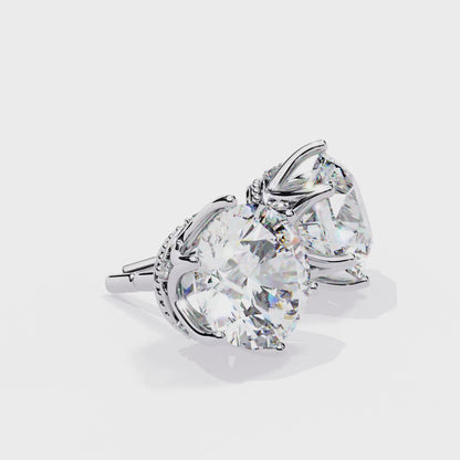1.50ct Lab Diamond Solitaire Stud Earrings in 10K 14K 18K Gold or 925 Silver | Classic 6-Prong Setting | Dainty Luxury Jewelry Gift for Her