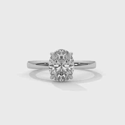 1ct Oval Lab Diamond Solitaire Engagement Ring | Dainty 4-Prong Ring in 14k 18k 10k Gold or 925 Silver | Minimalist Promise Ring for Her