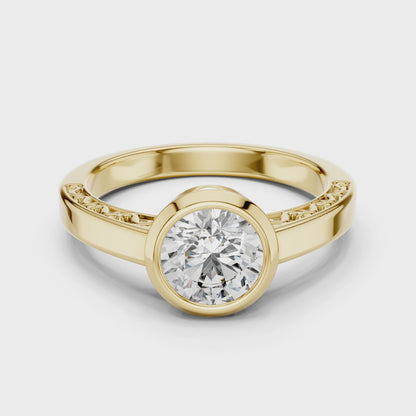 1 CT Round Lab Diamond Ring for Women | VVS-VS EF CVD | 18KT, 14KT, 10KT Gold & 925 Silver | Rose, Yellow, White Gold & Moissanite Options