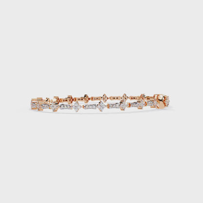 Elegant Lab Diamond Tennis Bracelet | 14k 18k 10k Gold or 925 Silver | Dainty Women’s Diamond Bracelet | Bridal, Anniversary, Gift Jewelry