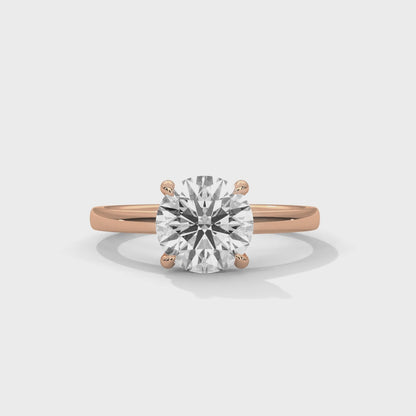 2ct Lab Grown Diamond Solitaire Ring | Round Cut | 14K/18K/10K Gold | Yellow, Rose, White Gold | Engagement Ring for Her | VVS Clarity