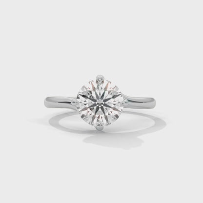 Round Solitaire Diamond Engagement Ring – 10K, 14K, 18K White, Yellow & Rose Gold