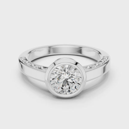 1 CT Round Lab Diamond Ring for Women | VVS-VS EF CVD | 18KT, 14KT, 10KT Gold & 925 Silver | Rose, Yellow, White Gold & Moissanite Options