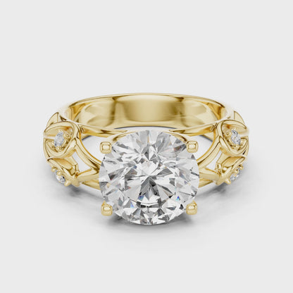 3.58 CT Round Cut Lab Diamond Ladies Ring | VVS-VS EF CVD | 18KT, 14KT, 10KT Gold & 925 Silver | Rose, Yellow, White Gold & Moissanite Options