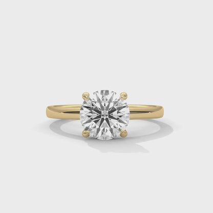 2ct Lab Grown Diamond Solitaire Ring | Round Cut | 14K/18K/10K Gold | Yellow, Rose, White Gold | Engagement Ring for Her | VVS Clarity