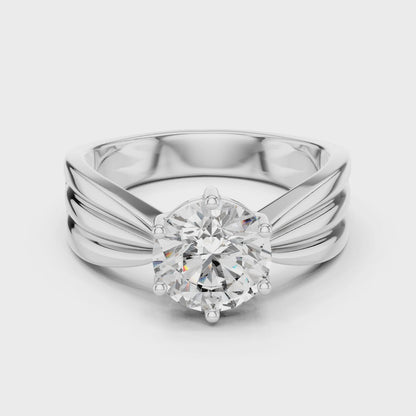 1.25 CT Round Lab Diamond Engagement Ring | VVS-VS EF Clarity | 18KT Gold & Silver Options | Ethical Lab Diamond & Moissanite Ring