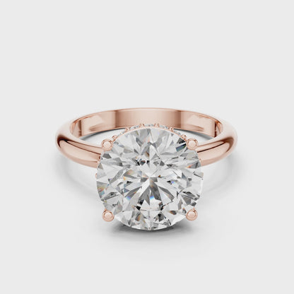 3.89 CT Lab Diamond Solitaire Ring for Women | VVS-VS EF Clarity | 18KT, 14KT, 10KT Gold & 925 Silver | Rose, Yellow, White Gold & Moissanite Options