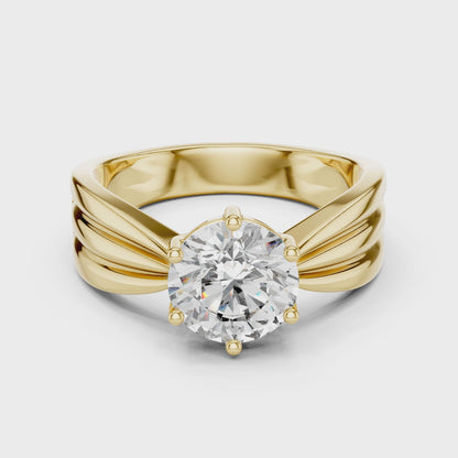 1.25 CT Round Lab Diamond Engagement Ring | VVS-VS EF Clarity | 18KT Gold & Silver Options | Ethical Lab Diamond & Moissanite Ring