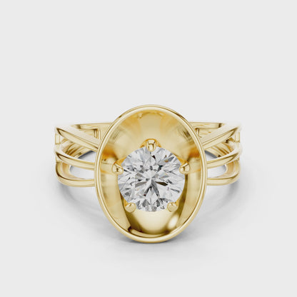 1 CT Oval Lab Diamond Ring for Women | VVS-VS EF CVD | 18KT, 14KT, 10KT Gold & 925 Silver | Rose, Yellow, White Gold & Moissanite Options