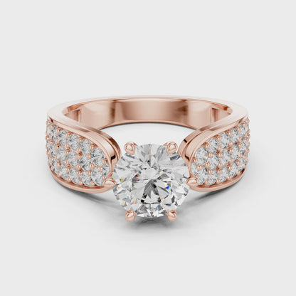 1.53 CT Round Cut Lab Diamond Ladies Ring | VVS-VS EF CVD | 18KT, 14KT, 10KT Gold & 925 Silver | Rose, Yellow, White Gold & Moissanite Options