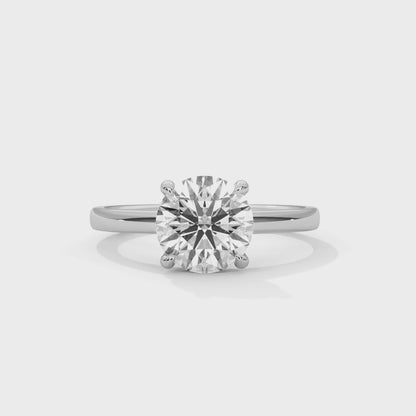 2ct Lab Grown Diamond Solitaire Ring | Round Cut | 14K/18K/10K Gold | Yellow, Rose, White Gold | Engagement Ring for Her | VVS Clarity
