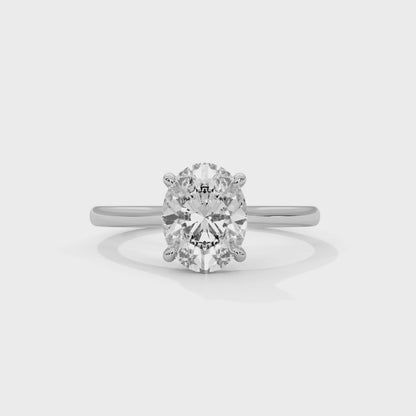 Oval Lab Diamond Solitaire Engagement Ring – 2ct VVS Clarity – Solid Gold in Rose, Yellow or White – Classic Oval Cut Lab Grown Diamond Ring