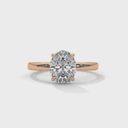 1ct Oval Lab Diamond Solitaire Engagement Ring | Dainty 4-Prong Ring in 14k 18k 10k Gold or 925 Silver | Minimalist Promise Ring for Her