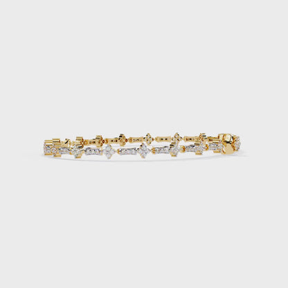 Elegant Lab Diamond Tennis Bracelet | 14k 18k 10k Gold or 925 Silver | Dainty Women’s Diamond Bracelet | Bridal, Anniversary, Gift Jewelry