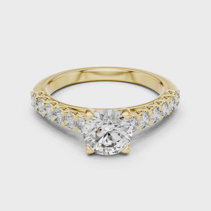 1.54 CT Round Lab Diamond Ring for Women | VVS-VS EF CVD | 18KT, 14KT, 10KT Gold & 925 Silver | Rose, Yellow, White Gold & Moissanite Options
