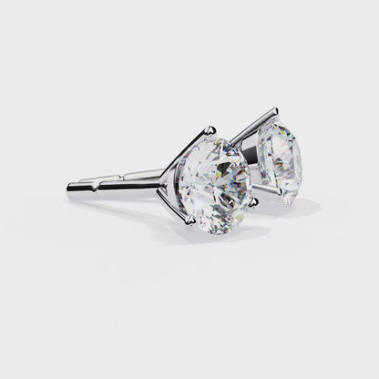 1.50CT Each Lab Diamond Stud Earrings in 14K/18K/10K Gold or Silver | Round Brilliant Cut Solitaire | Classic Three-Prong Setting