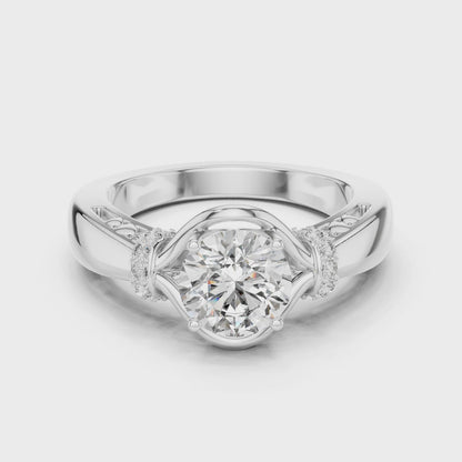 1.116 CT Oval Lab Diamond Ring for Women | VVS-VS EF CVD | 18KT, 14KT, 10KT Gold & 925 Silver | Rose, Yellow, White Gold & Moissanite Options