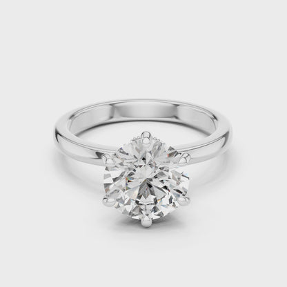 2.15 CT Round Lab Diamond Ring for Women | VVS-VS EF CVD | 18KT, 14KT, 10KT Gold & 925 Silver | Rose, Yellow, White Gold & Moissanite Options