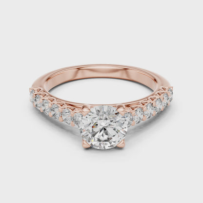 1.54 CT Round Lab Diamond Ring for Women | VVS-VS EF CVD | 18KT, 14KT, 10KT Gold & 925 Silver | Rose, Yellow, White Gold & Moissanite Options